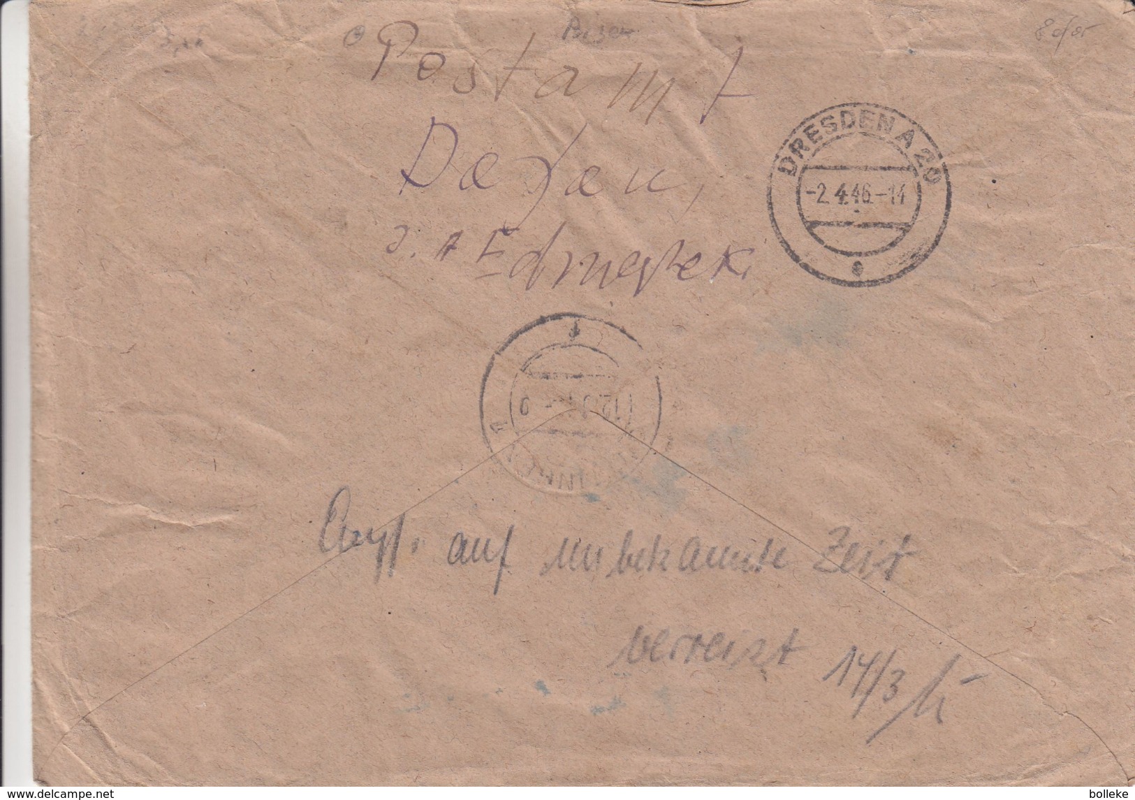 Allemagne - Alliés -  Lettre Recommandée De 1946 °  - Oblit Dachau - Exp Vers Göttingen Et Après Vers Dresden - Other & Unclassified