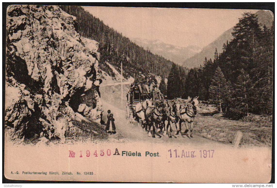 DC2552 - GRISONS - FLÜELA POST -POSTKUTSCHE - Autres & Non Classés