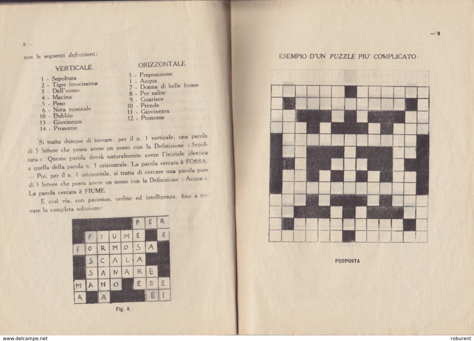 IL GIOCO DELLE PAROLE INCROCIATE - IL CROSS WORD PUZZLE - COME SI COMPONE - COME SI RISOLVE - 1925 - CASA EDIT. GLORIOSA - Altri & Non Classificati