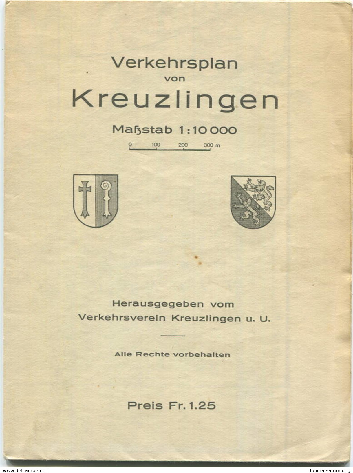 Verkehrsplan Von Kreuzlingen 1933 Revidiert Und Erweitert 1946 - Maßstab 1.10'000 51cm X 51cm - Rückseitig Strassenverze - Landkarten