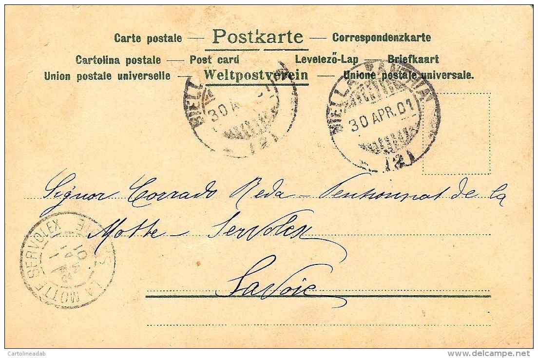 [DC3942] CPA - BAMBINE CON CESTO DI FIORI - Viaggiata 1901 - Old Postcard - Altri & Non Classificati