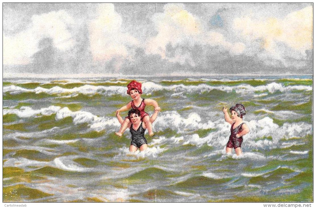 [DC3957] CPA - BAMBINI CHE GIOCANO AL MARE - Non Viaggiata - Old Postcard - Altri & Non Classificati