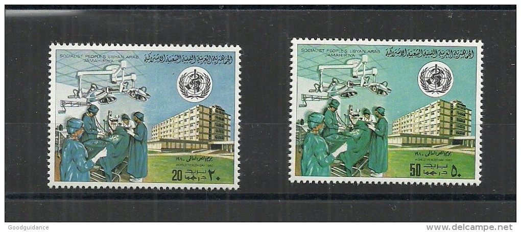 1980 – Libya- World Health Day- Complete Set 2v MNH** - Libië