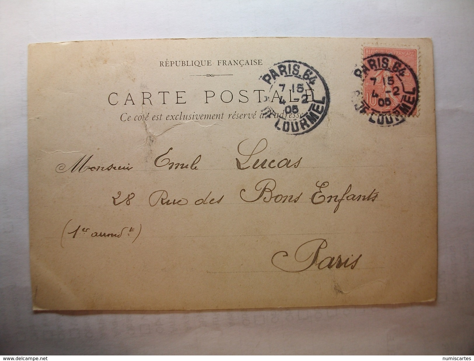 Carte Postale Cambrai (59) Le Pont De Selles (CPA Dos Non Divisé,oblitérée 1905 Timbre 10 Centimes) - Cambrai