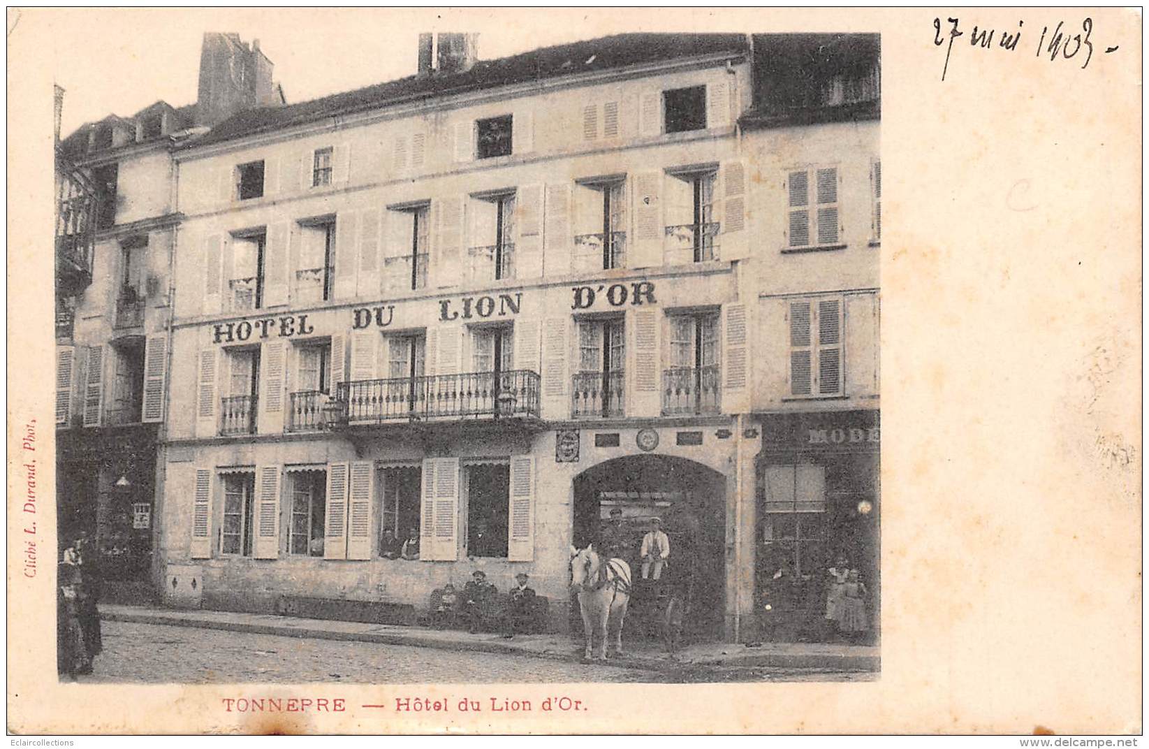 Tonnerre      89         Hôtel Du Lion D'Or   - Décollée -    (voir Scan) - Tonnerre