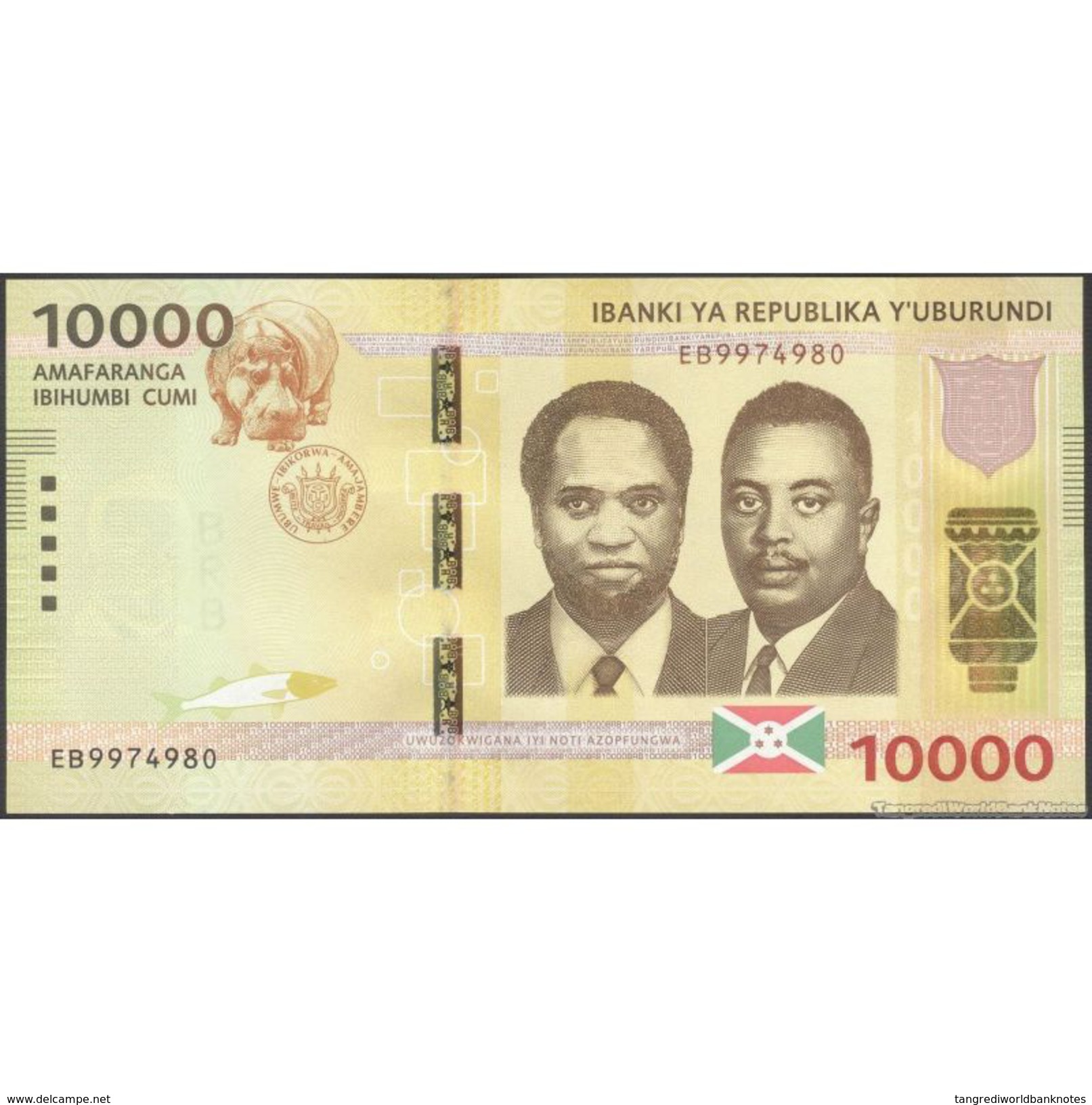 TWN - BURUNDI 54 - 10000 10.000 Francs 15.1.2015 Prefix EB UNC - Burundi