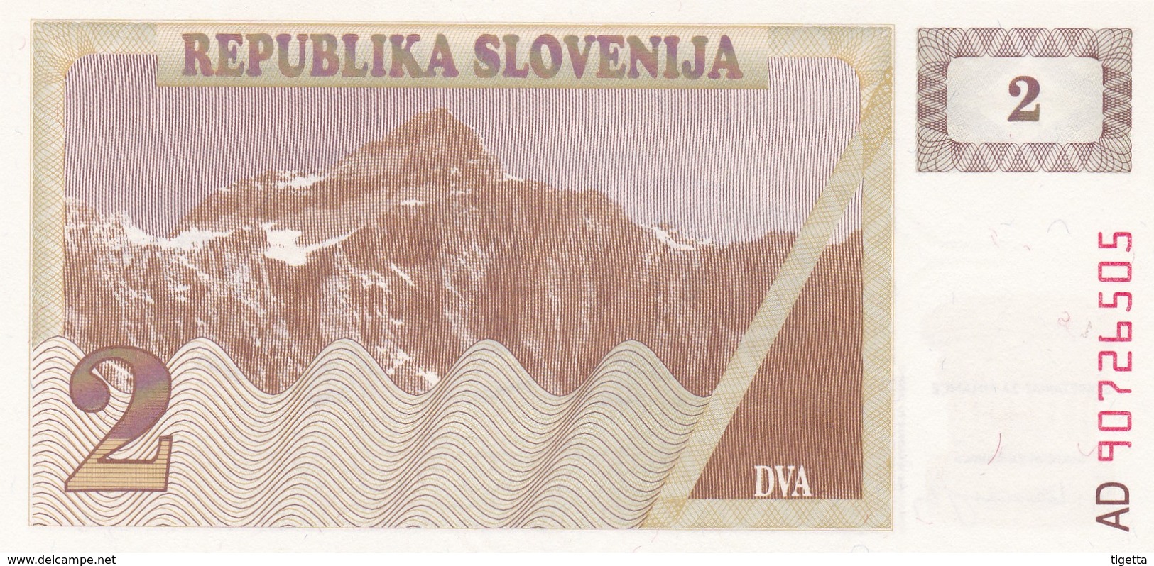 SLOVENIA  2 TOLARJEV    1990  FDS - Slowenien