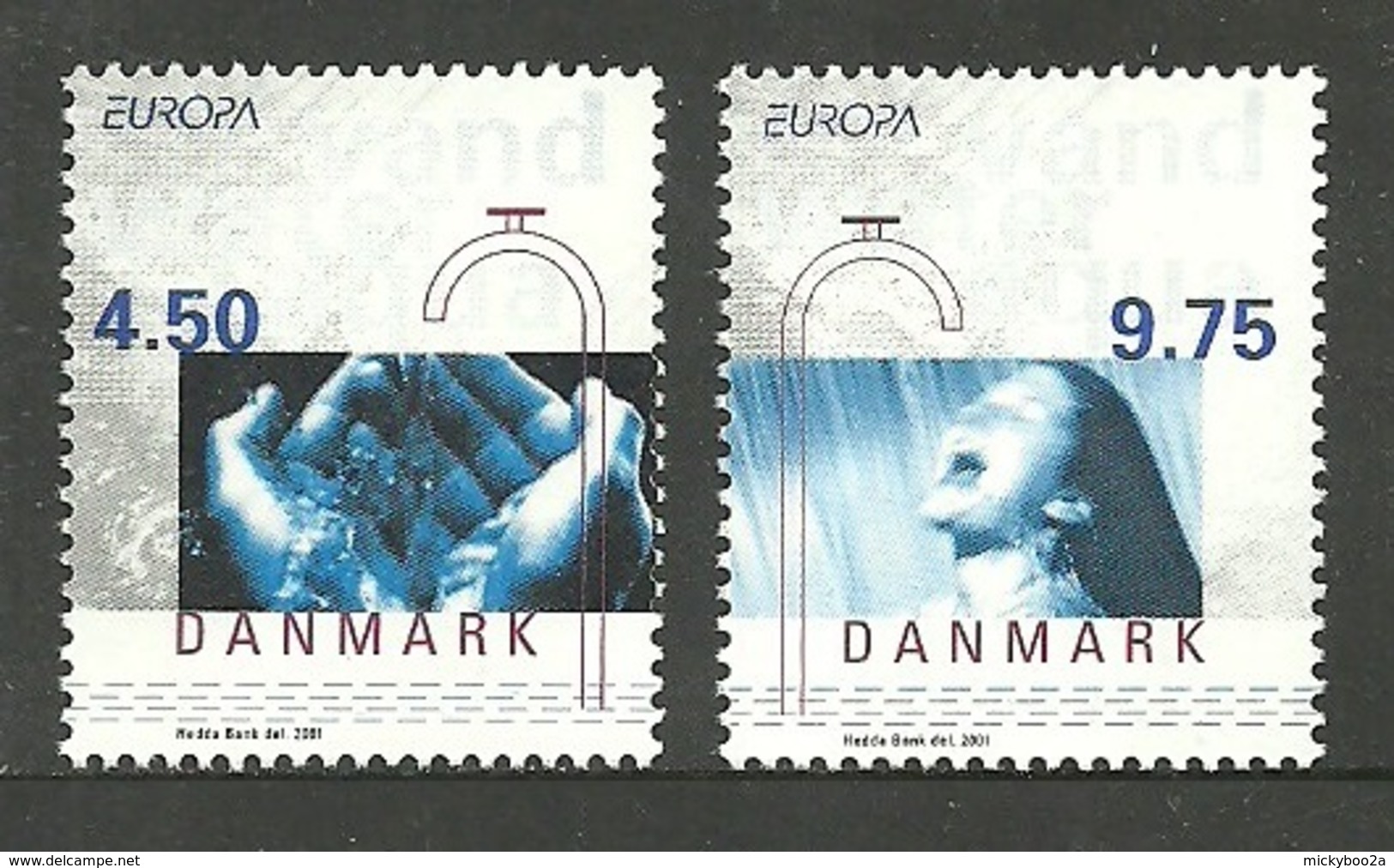 DENMARK 2001 EUROPA WATER MINERALS OMNIBUS SET MNH - Unused Stamps