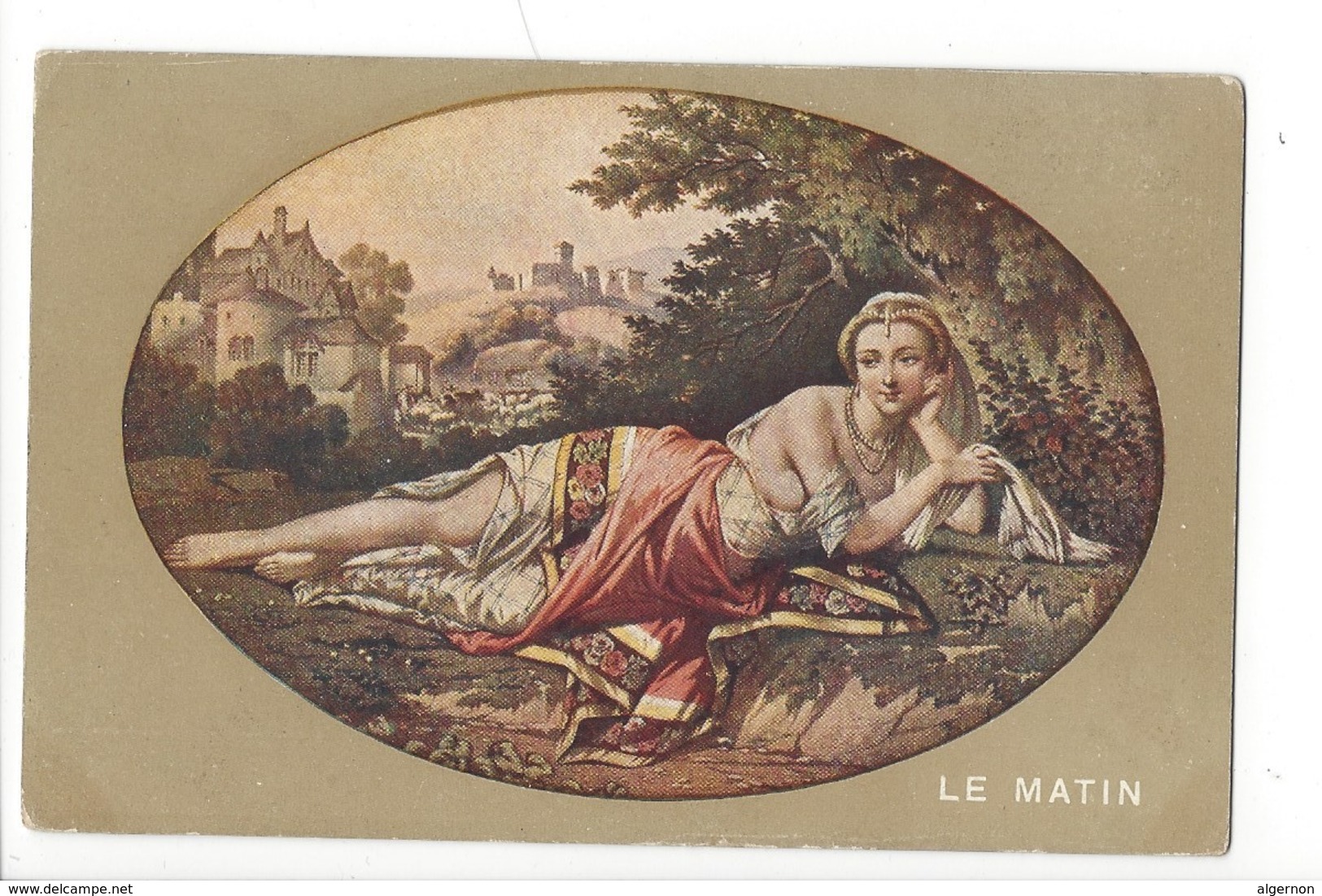 16261 - Le Matin Femme Couchée Dans Paysage Oval - Femmes