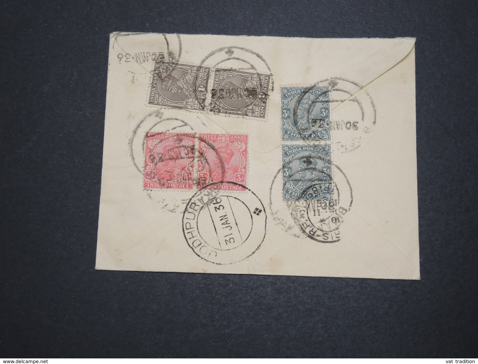 GRANDE BRETAGNE / INDE - Entier Postal + Complément Au Verso Pour Paris En 1936 Par Avion - A Voir - L 6100 - 1936-47 Koning George VI