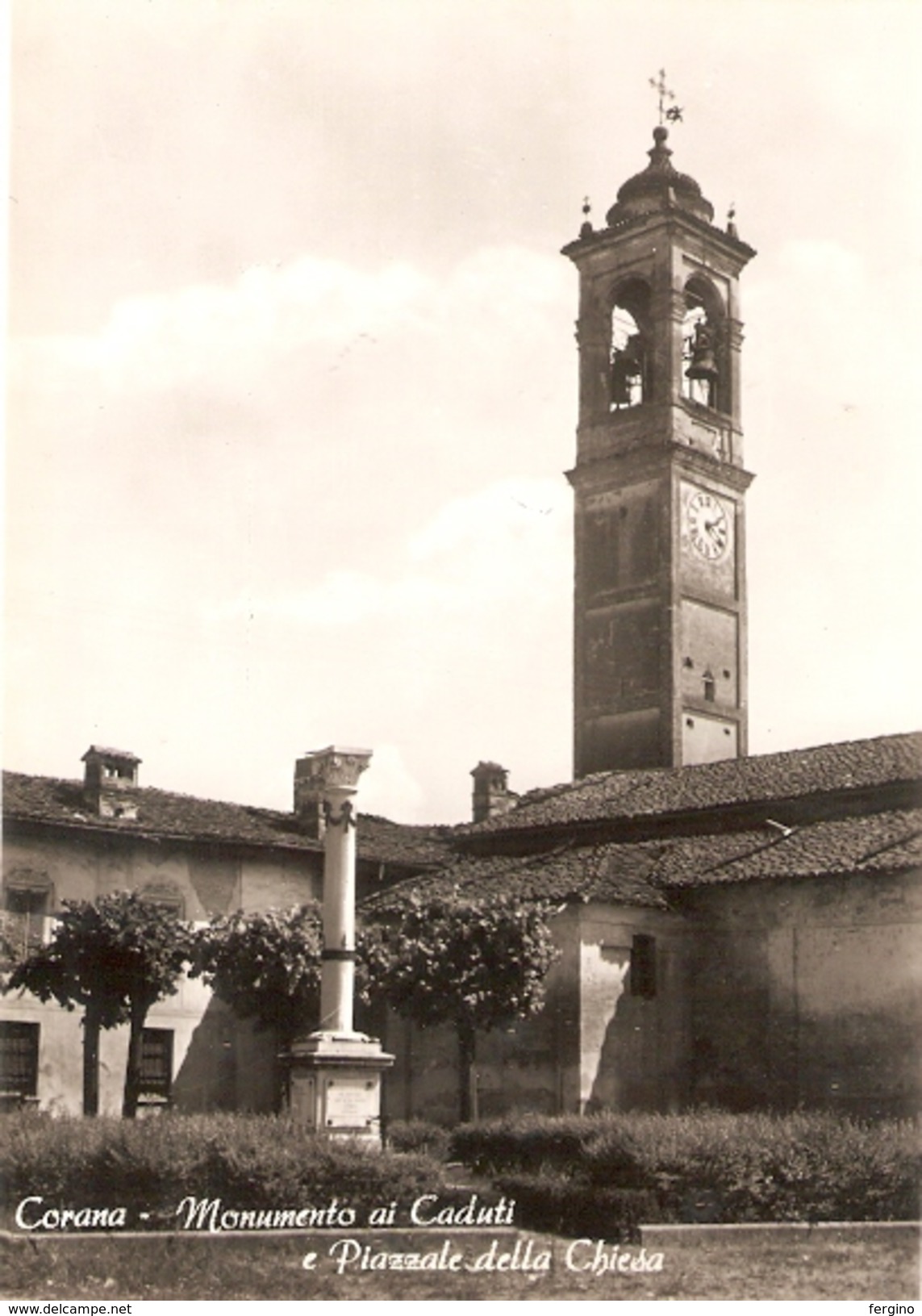 19/FG/17 - PAVIA - CORANA: Monumento Ai Caduti E Chiesa - Pavia