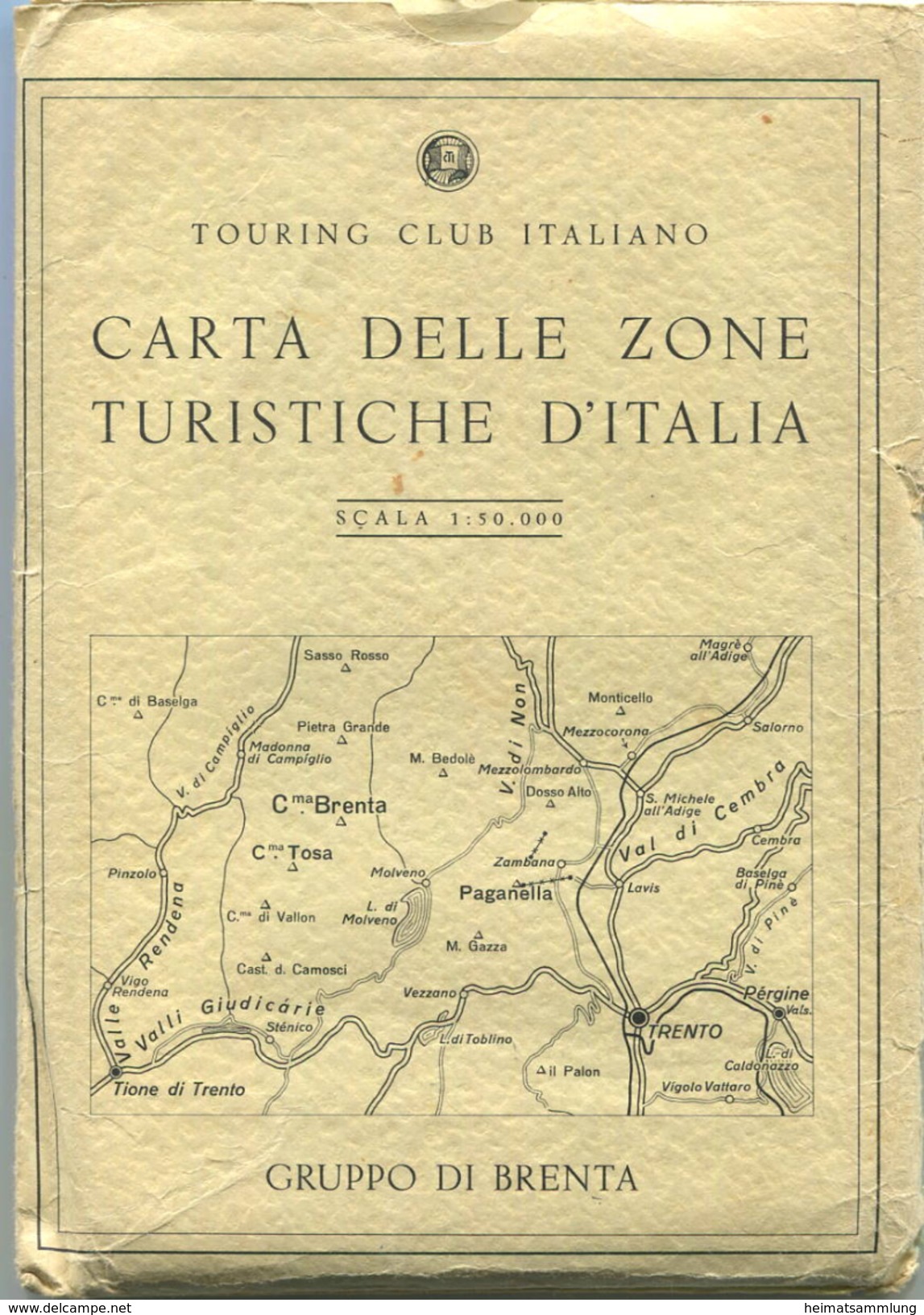 Gruppo Di Brenta - Touring Club Italiano - Carta Delle Zone Turistiche D'Italia - 69cm X 69cm Scala 1:50'000 - Landkarten