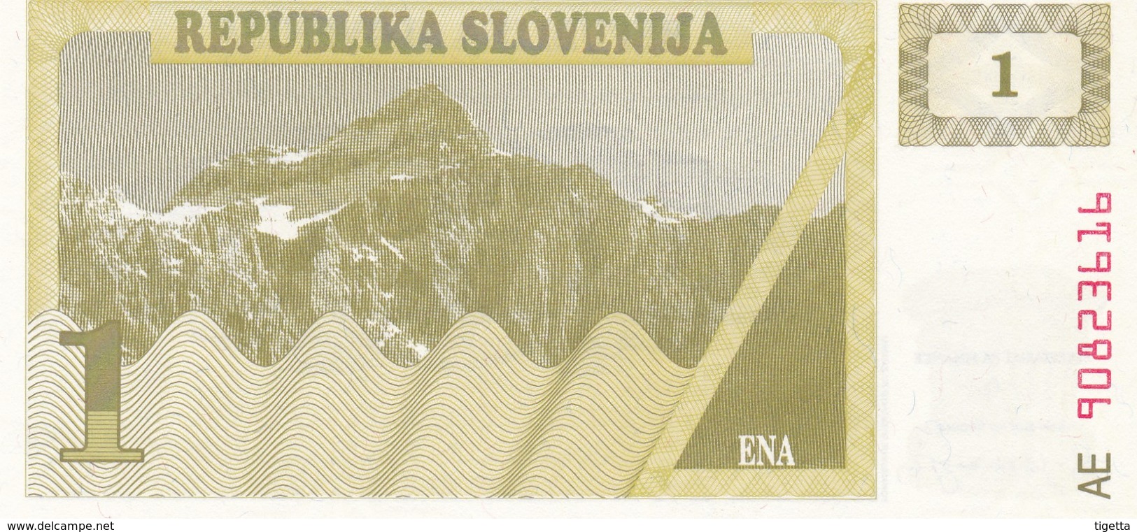 SLOVENIA  1 TOLARJEV    1990  FDS - Slovénie