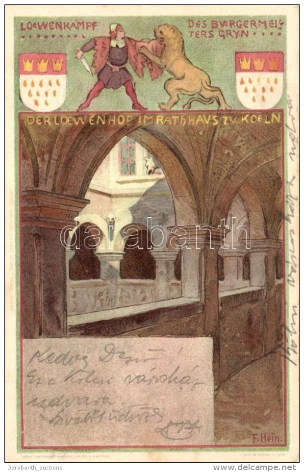 T2 1899 K&ouml;ln, Der L&ouml;wenhof Im Rathaus, Verlag Der Hofkunsthandlung J. Velten, Litho S: F. Hein - Unclassified