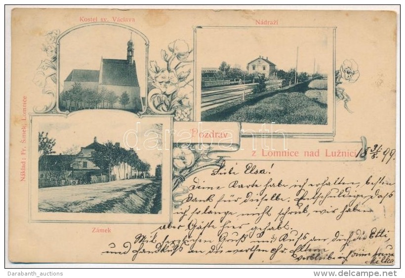 T2/T3 1899 Lomnice Nad Luznici, Kostel Sv. V&aacute;clava, Nadrazi, Z&aacute;mek / Castle, Church, Railway Station,... - Unclassified