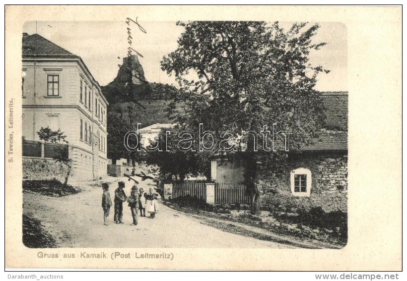 T2 Kamyk, Kamaik; Street View With Castle Ruins. S. Teweies - Unclassified