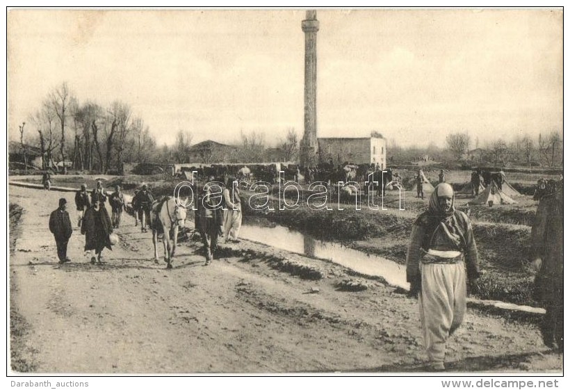 ** T1/T2 Shkoder, Shkodra, Skutari; Truppenlager Und Pferdeparkplatz Im Alb. Kampfgebiet / Military Camp And Horse... - Unclassified