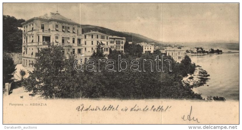 T2 Abbazia, 3-r&eacute;szes Panor&aacute;malap, Alfred Dietrich Kiad&aacute;sa / 3-tiled Panoramacard - Unclassified