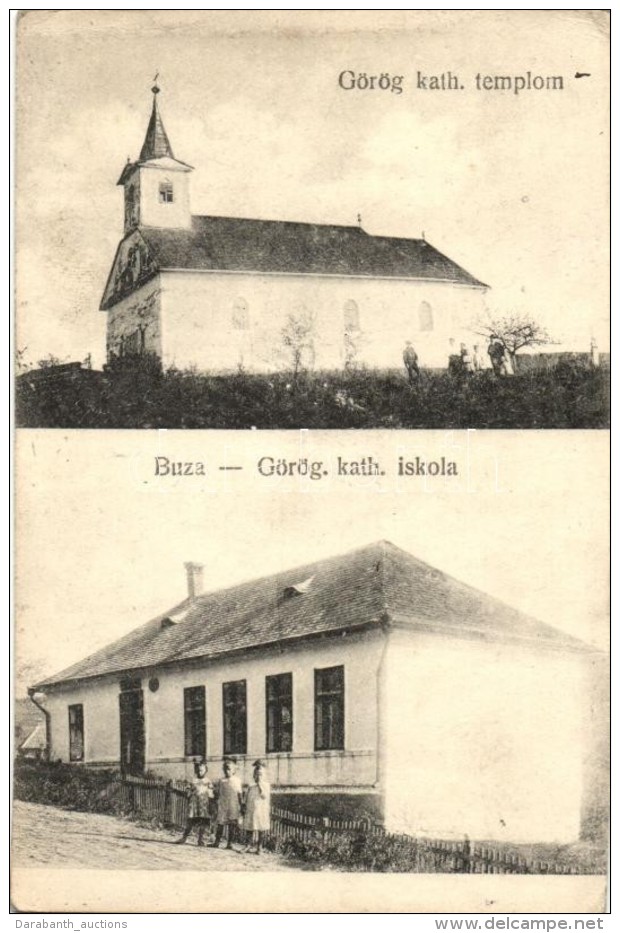 ** T3 Buza, G&ouml;r&ouml;g Katolikus Templom, Iskola / Greek Catholic Church, School (fa) - Non Classificati