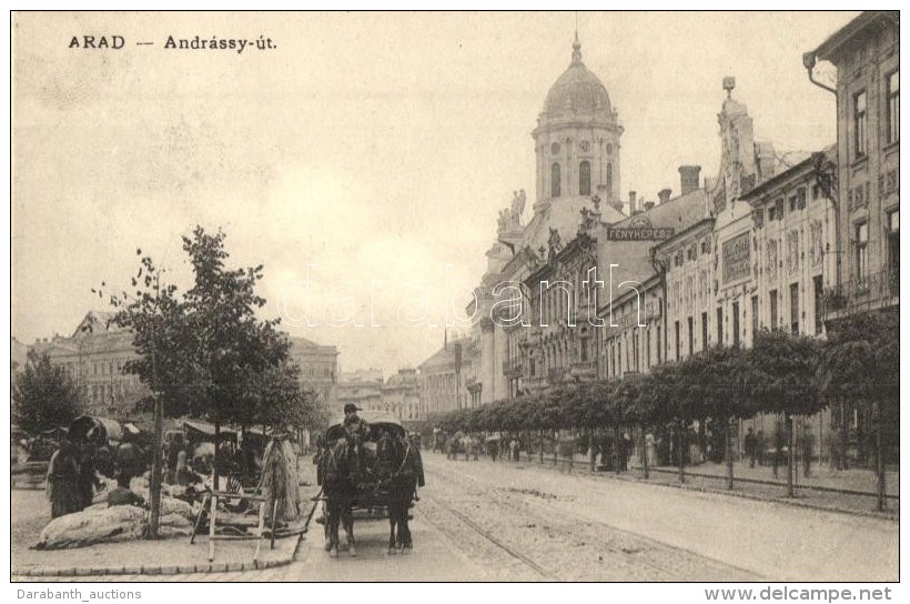 T2/T3 Arad, Andr&aacute;ssy &uacute;t, Piac / Street View, Market (ragaszt&oacute;nyom / Gluemark) - Unclassified