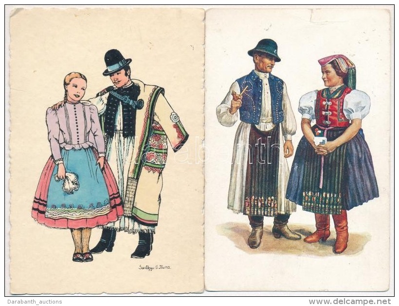 ** * 10 Db VEGYES Magyar Folkl&oacute;r Mot&iacute;vumlap, Vegyes MinÅ‘s&eacute;g / 10 Mixed Hungarian Folklore... - Non Classificati