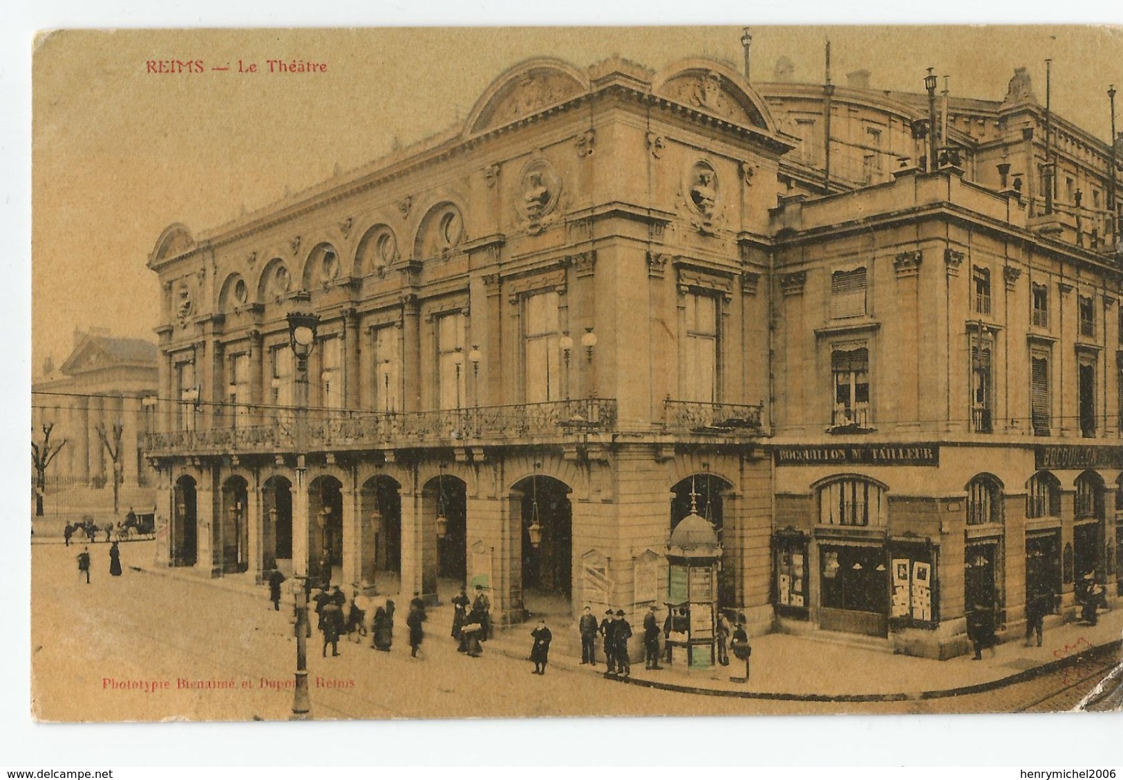 51 - Marne - Reims Le Théatre Et Commerce Bocquillon Tailleur Ed Bienaimé Dupont 1906 - Reims