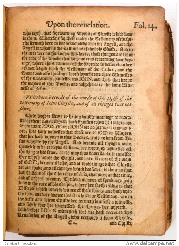 Cca 1580-1600 James Brocarde 2 Munk&aacute;ja.
[James Brocarde:] The Sermons Upon The Apocalypse [On The Apocalypse... - Unclassified