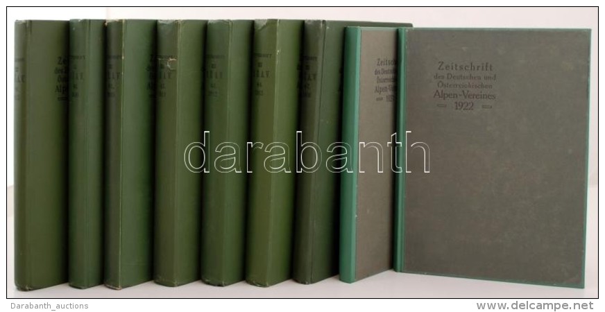 Zeitschrift Des Deutschen Und &Ouml;sterreichisen Alpenverein. 9 K&ouml;tet A Sorozatb&oacute;l 1909 - 1913,... - Unclassified