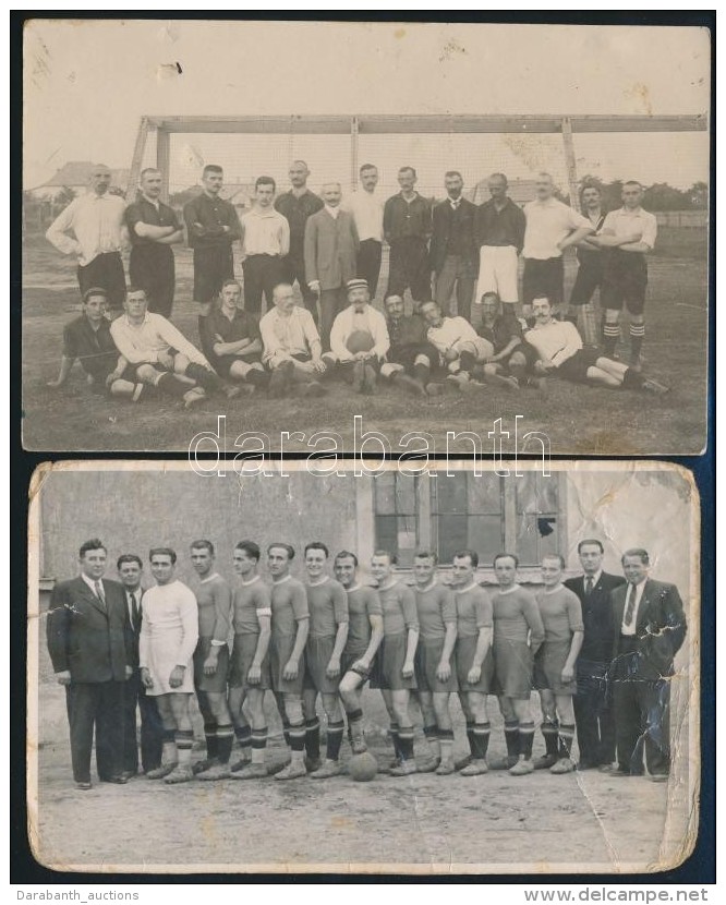 Cca 1910-1940 Futballcsapatokat &aacute;br&aacute;zol&oacute; Fot&oacute;k, 2 Db, Fel&uuml;let&eacute;n... - Other & Unclassified