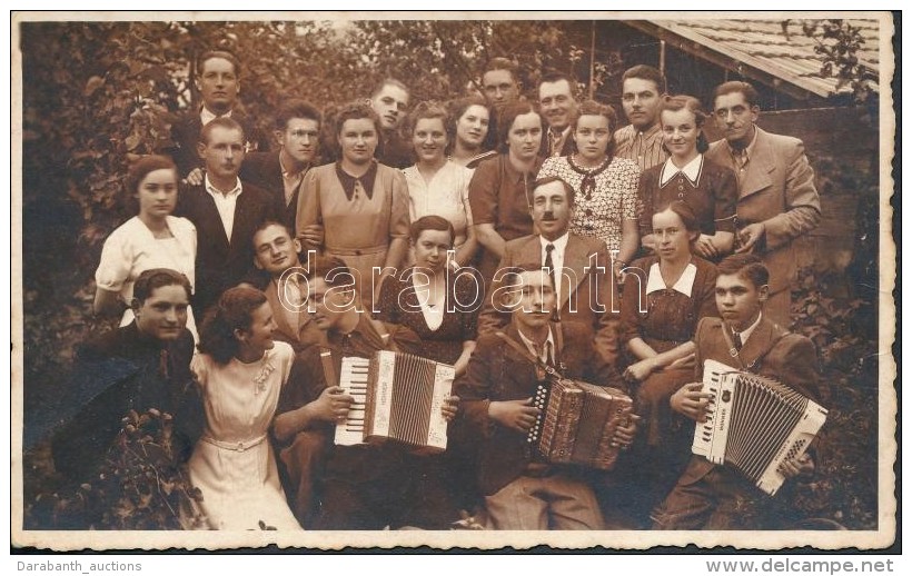 Cca 1920 Torda, Tang&oacute;harmonik&aacute;s T&aacute;rsas&aacute;g, Feliratozott Fot&oacute;lap, 9x13 Cm - Other & Unclassified