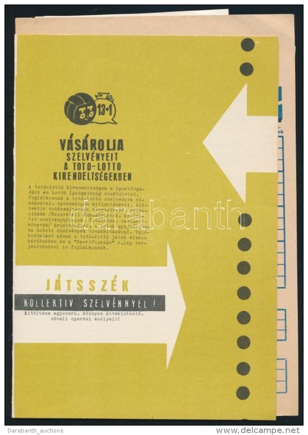 1954-1972 Lott&oacute; Sz&aacute;mol&oacute;c&eacute;dul&aacute;k, Rekl&aacute;mnyomtatv&aacute;nyok,... - Advertising