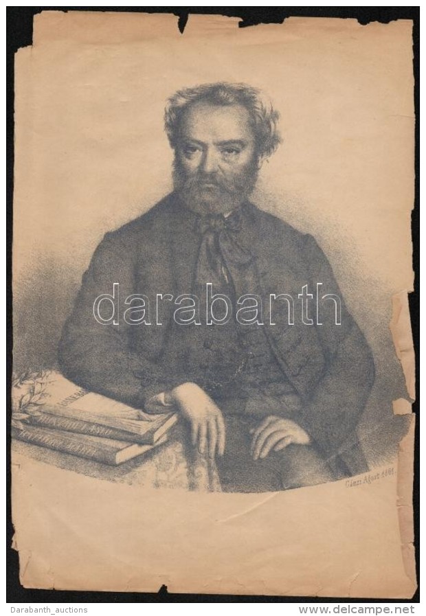 1861 C&aacute;nzi &Aacute;gost Elek (1808-1866): Erkel Ferenc, Litho K&eacute;p, 30x20 Cm - Unclassified