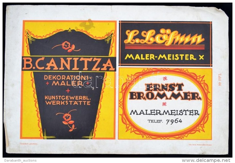 Cca 1910  Litho Rekl&aacute;mgrafika Tervek 2 T&aacute;bl&aacute;n /  Litho Advertising On Two Plates 27x36 Cm - Unclassified