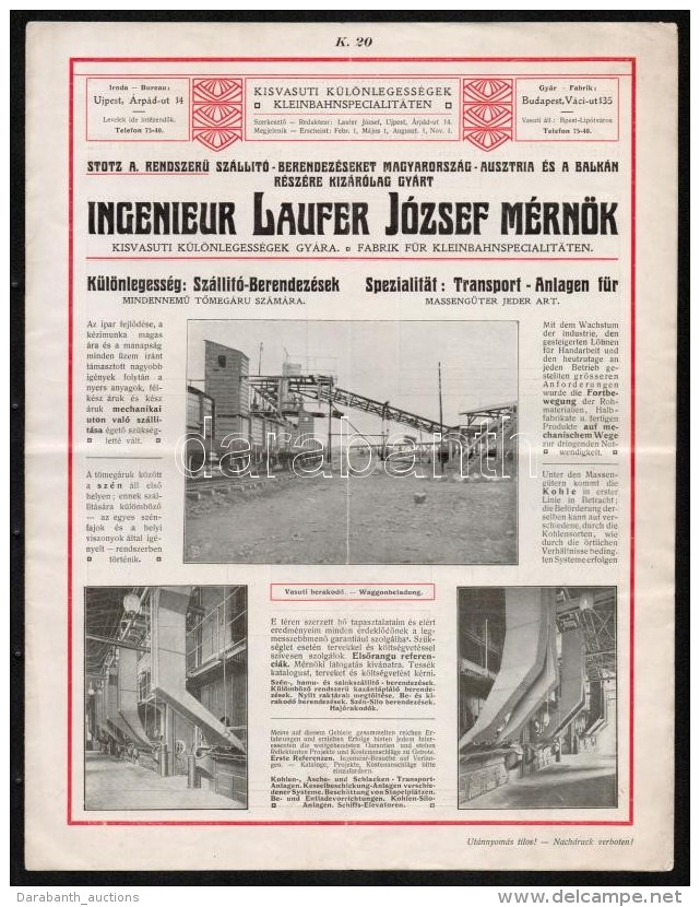 Cca 1910-1920 Ingenieur Laufer J&oacute;zsef M&eacute;rn&ouml;k Kisvas&uacute;ti K&uuml;l&ouml;nlegess&eacute;gek... - Unclassified