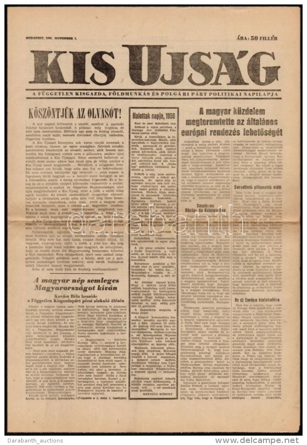 1956 A Kis &Uacute;js&aacute;g November Elsejei Sz&aacute;ma, Benne A Forradalom H&iacute;reivel - Unclassified