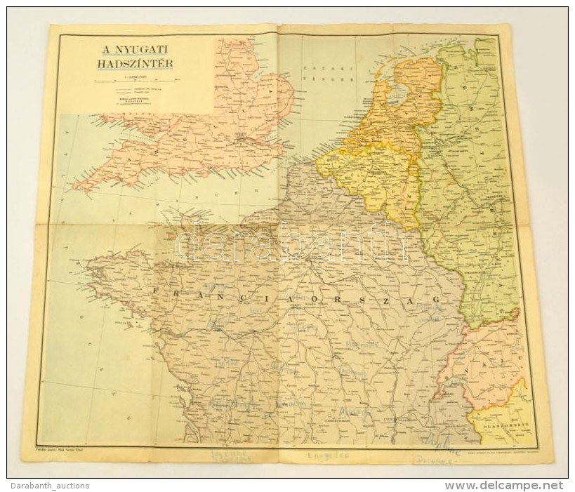 Cca 1944 A Nyugati Hadsz&iacute;nt&eacute;r, 1:1,800.000, Bp., K&oacute;kai Lajos, Ceruz&aacute;s... - Other & Unclassified