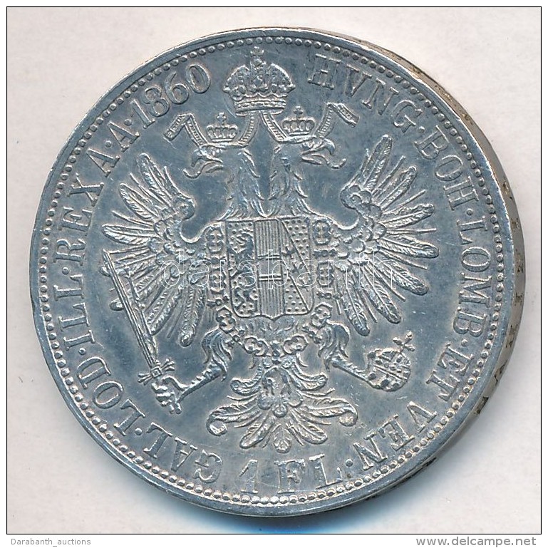 Ausztria 1860A 1Fl Ag 'Ferenc J&oacute;zsef' T:1-,2 
Austria 1860A 1 Florin Ag 'Franz Joseph' C:AU,XF
Krause... - Unclassified