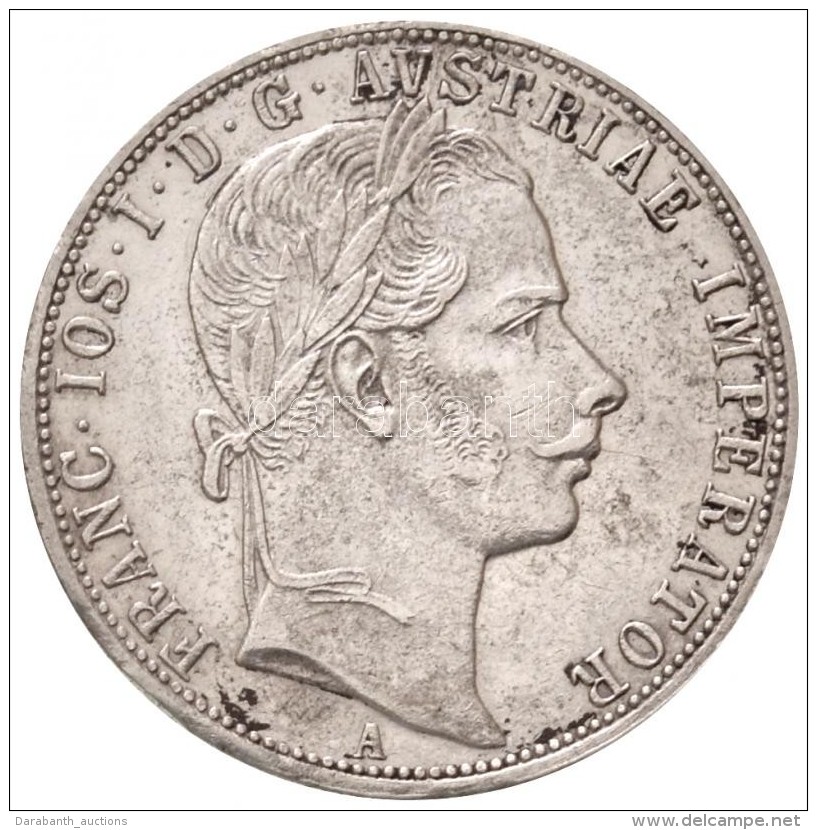 Ausztria 1860A 1 Fl Ag 'Ferenc J&oacute;zsef' (12,31g) T:1- Ph., Kis Patina / Austria 1860A 1 Florin Ag 'Franz... - Unclassified