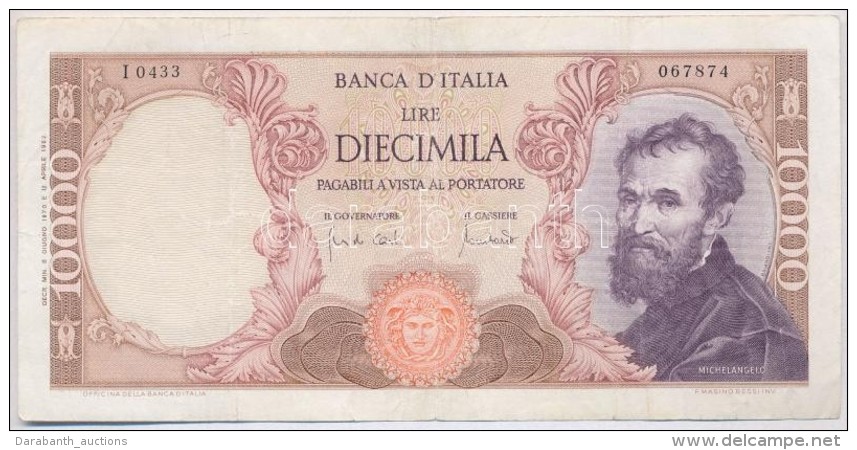 Olaszorsz&aacute;g 1970. 10.000L T:III
Italy 1970. 10.000 Lire C:F - Unclassified