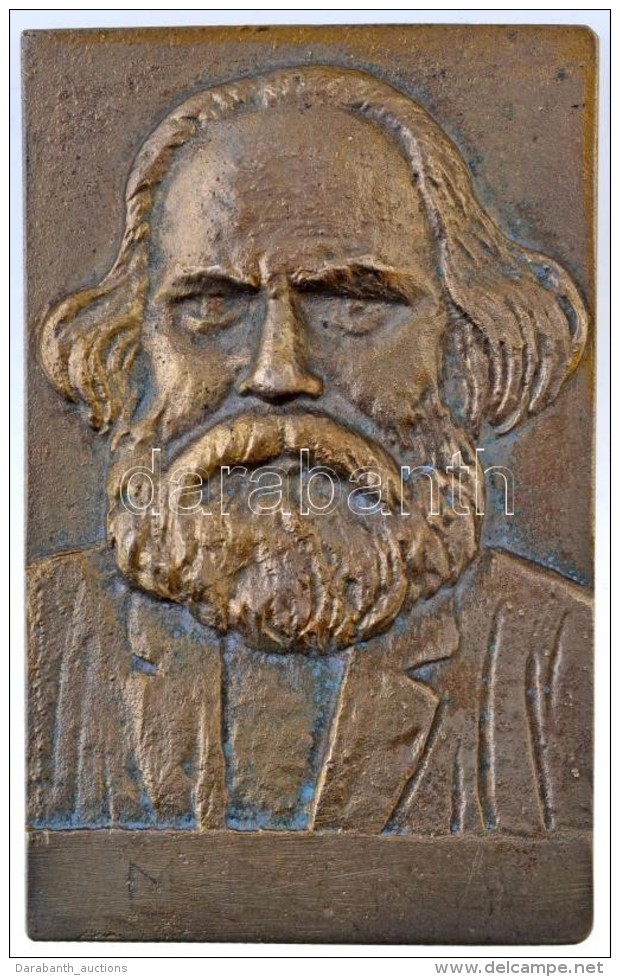 DN Karl Marx Portr&eacute;j&aacute;t &aacute;b&aacute;zol&oacute;, Aranyozott Br Plakett, H&aacute;toldal&aacute;n... - Unclassified