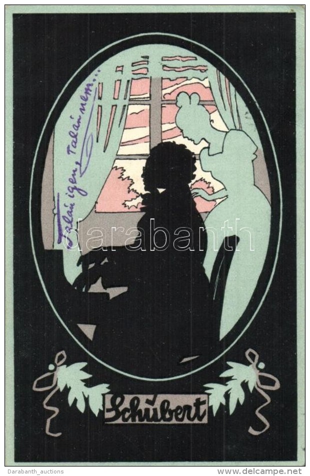 T2 Schubert, Silhouette Art Postcard B.K.W.I. 425-4. - Ohne Zuordnung