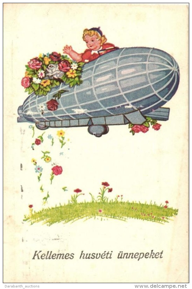 T2/T3 H&uacute;sv&eacute;t / Easter Greeting Card, Airship (EK) - Unclassified