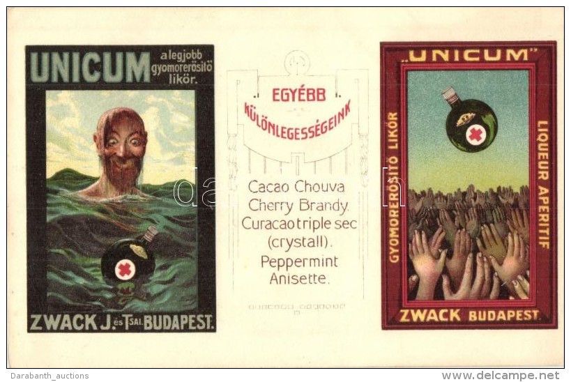 ** T2 Unicum GyomorerÅ‘s&iacute;tÅ‘ LikÅ‘r Rekl&aacute;mlap. Zwack J. &eacute;s T&aacute;rsai. Budapest / Hungarian... - Unclassified