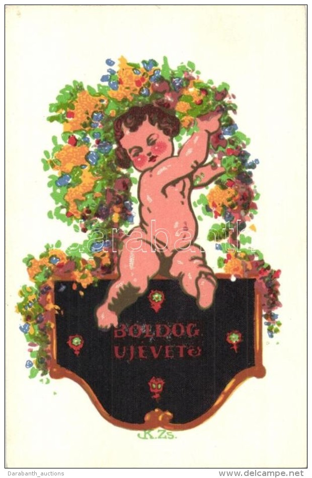 ** T1 Boldog &Uacute;j&eacute;vet!. Rigler J&oacute;zsef Ede Kiad&aacute;sa / New Year Greeting Art Postcard S: K.... - Unclassified