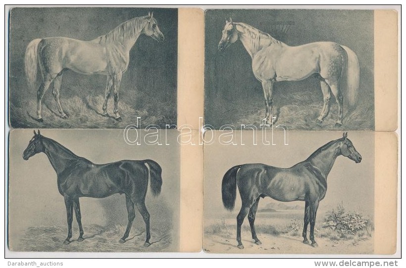 ** 5 Db R&Eacute;GI Meg&iacute;ratlan Lovas Mot&iacute;vumlap / 5 Pre-1945 Unused Horse Motive Cards - Unclassified