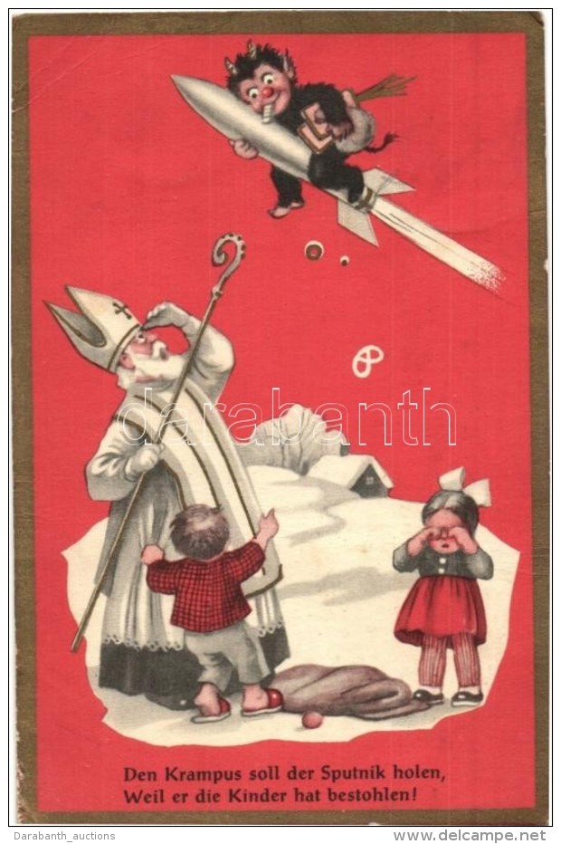 T2/T3 1959 Krampus On Torpedo With Saint Nicholas (EK) - Unclassified