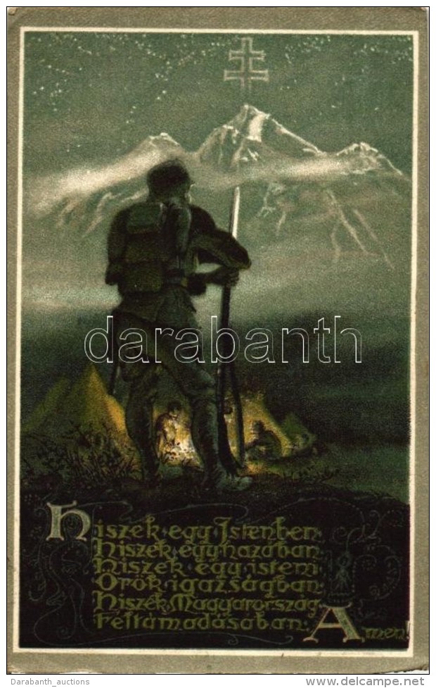 T2/T3 Magyar Hiszekegy / Hungarian Soldier, Irredenta Litho (EK) - Ohne Zuordnung