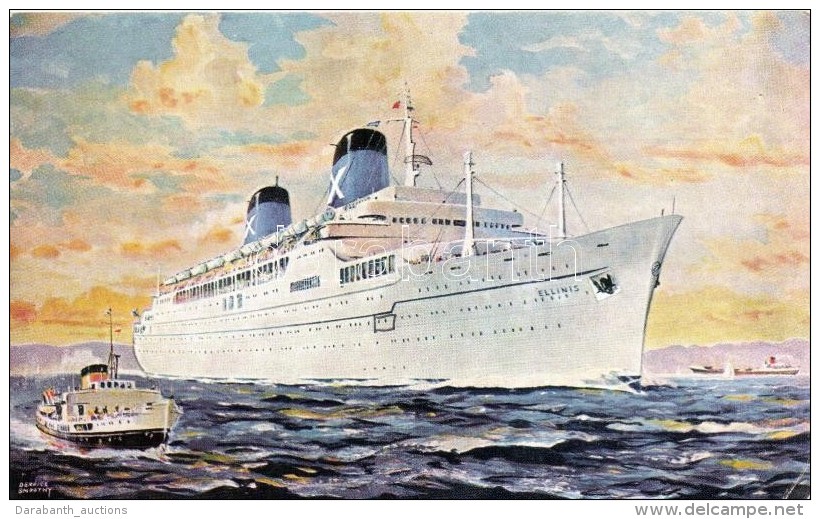 T2/T3 R.H.M.S. Ellinis, Chandris Lines Ship, Art Postcard, S: Derrick Snoothy (EK) - Unclassified