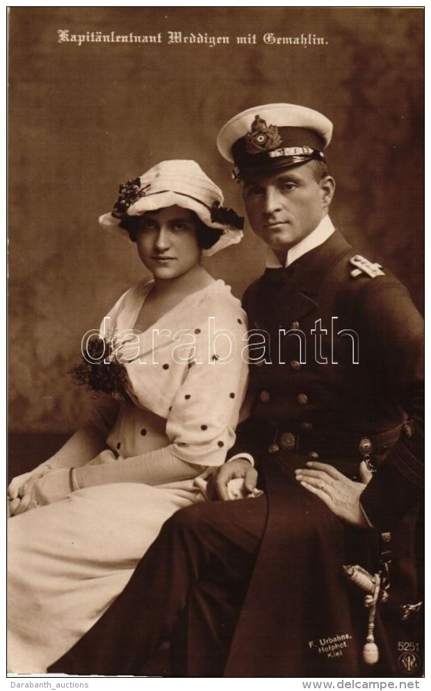 ** T2 Kapit&auml;nleutnant Otto Weddigen With His Wife - Non Classificati