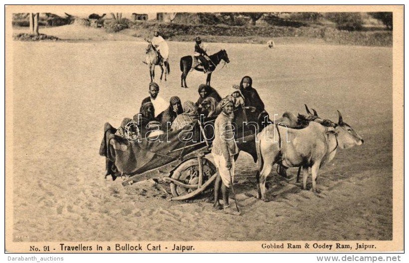 * T1/T2 Travellers In A Bullock Cart, Jaipur; Folklore - Unclassified